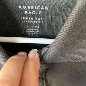 American Eagle Super Soft Standard Fit T- Shirt in Gray